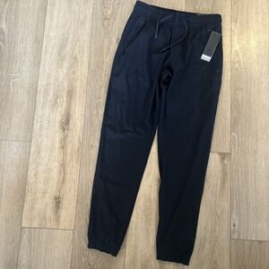 Leg3nd Men's Stretch Performance Jogger Black Drawstring Pockets Small